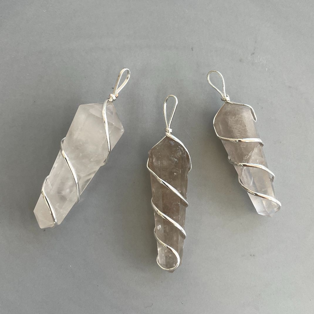 Smokey Qtz - Wire Wrapped DT Point Pendant Smokey Qtz - Wire Wrapped DT Point Pendant